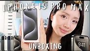 iPhone 15 Pro Max 📱 (Blue Titanium) Unboxing | First impressions + 12 pro max comparison