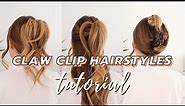 3 EASY CLAW CLIP HAIRSTYLES ('90s and French Twist)