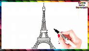How To Draw The Eiffel Tower Step By Step | Eiffel Tower Drawing EASY
