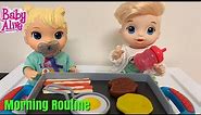 Baby Alive Morning Routine Cooking On Breakfast Griddle