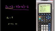 Solving Linear Equations Using the TI 83 or TI 84 Series Calculator
