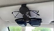 KIWEN Sunglasses Holder for Car Visor, Magnetic Leather Sunglass Eyeglass Hanger Clip for Car Sun Visor Accessories(Black)