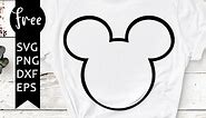 Mickey head outline svg free, disney svg, mickey mouse svg, instant download, silhouette cameo, shirt design, mickey head svg, png 0285