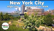 NYC High Line & Hudson River Walk - 4K with Captions