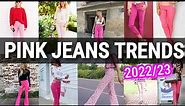 Pink Jeans Fashion Trends For you to Choose From For 2022|Top Denim Pink Jeans outfit 2022-MI