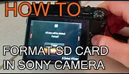 How to Format SD Card in Sony Cameras