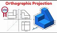 Orthographic Projections in Engineering Drawing - Problem 4