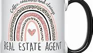YouNique Designs Real Estate Agent Mug, 11 Ounces, Real Estate Novelty Items, Real Estate Agent Accessories, Real Estate Agent Coffee Cup for Women (Black Handle)
