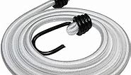SGT KNOTS - Bungee Cord with Hooks | Marine Grade Shock Cord with 2 Hooks - Heavy Duty Elastic Cord - Bunjie Cords Strap - Bungees for Tie Downs, Camping, & Cars (16 in - White, 4Pack)