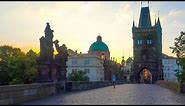 Prague. Sunrise Walk along the Charles Bridge