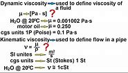Physics 34 Fluid Dynamics (4 of 24) Viscosity & Fluid Flow: Viscosity (Dynamic vs Kinematic)