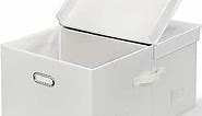 Graciadeco 75 Quarts Extra Large Decorative Storage Bins with Lids, 1 Pack White Collapsible Storage Bins with Lids, Stackable Storage Bins Decorative Box Storage With Lid Extra Large
