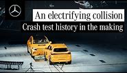 The world's first public two-car electric crash test by Mercedes-Benz
