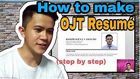 Resume for OJT Application | How to make resume for on-the-job training application? | OJT Resume