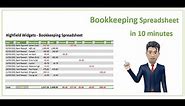 Create a Bookkeeping Spreadsheet in Excel in 10 minutes