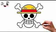 How to Draw One Piece Logo Pirate Flag | Monkey D Luffy | Easy Drawing