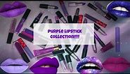 My Purple Lipstick Collection with lip swatches!!