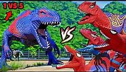 1 vs 5 || NEW! Big Blue Spider-Man 2099 vs ALL RED SPIDER-MAN Team!