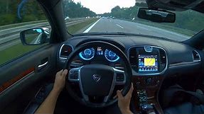 2014 LANCIA THEMA 3.6L V6 286 PS NIGHT POV AUTOBAHN DRIVE A5 KARLSRUHE (60 FPS) (GPS)