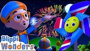 Blippi Learns About Colourful Fireworks! | Blippi Wonders - Animated Series | Cartoons For Kids