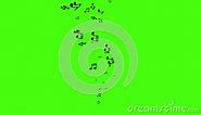 Animation Flow Black Music Notes on Green Background. Flying Up Musical Symbols with Alpha Channel Stock Footage - Video of compositions, channel: 208345306