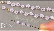 Beaded Flower Chain Necklace Tutorial: Beaded Flower Necklace
