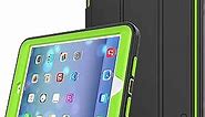 iPad Mini case iPad Mini 2 case iPad Mini 3 case DUNNO Heavy Duty Full Body Rugged Protective Case Whit Auto Sleep/Wake Up Stand Folio & Three Layer Design for Apple iPad Mini 1/2/3 (Black/Green)