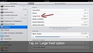 Change & enlarge text size on iPad screen