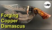 Forging a Copper Damascus Bowie Knife