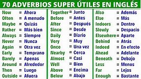 70 Adverbios Súper Útiles en Inglés y Español || 70 very Useful adverbs in English - Spanish