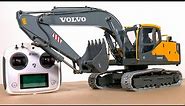 RC HYDRAULIC EXCAVATOR VOLVO EC160E UNBOXING, FIRST TEST!! SCALE 1/14, RTR, FULL METAL, 10 KG WEIGHT