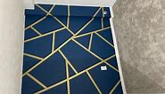 DIY Geometric Accent Wall Gold and Blue (Just Paint)
