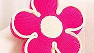 Flower Pillow, Soft Flower Shaped Floor Cushion, Flower Decorative Throw Pillow, Cute Flower Seating Cushion, Flower Room Décor Plush Pillows for Sofa Couch Bed (13.7 Inch, Hot Pink)