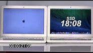 Apple Macbook White A1342 - Speed test - difference between HDD and SSD
