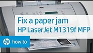 Fixing a Paper Jam | HP LaserJet M1319f Multifunction Printer | HP