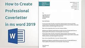 How to create professional Cover letter Templates in ms word 2019