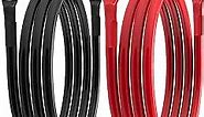 6 AWG Battery Cable 6 Gauge Battery Wires with 5/16 terminals Power Inverter Cables for Solar Boat Marine RV Car (5FT, with 6 AWG 5/16" Lugs)