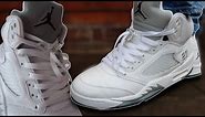 How To Lace Jordan 5's (w/ ON FEET) | Featuring 'Metallic Silver' (THE BEST WAY!)