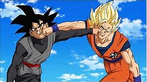 Goku fights Black Goku for the first time