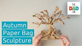 Paper Bag Tree Craft | Dried Leaves Craft Ideas