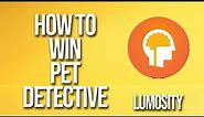 How To Win Pet Detective Lumosity Tutorial