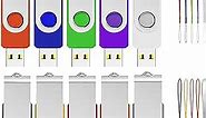 1GB USB Flash Drive 10 Pack, ABLAZE USB 2.0 Memory Stick with Lanyards Swivel Thumb Drives Bulk U Disk 1GB Pendrive Jump Drive Zip Drive for Data Storage (1GB,10 Pack, Mixcolor)