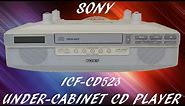 SONY UNDER CABINET CD PLAYER CLOCK RADIO FOR KITCHEN USE ICF-CD523 PRODUCT DEMONSTRATION
