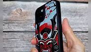 Designed for iPhone 14 Case, Japanese Design Phone Case Cover with Non-Slip Bumper, Cool Red Samurai Print Embossed Pattern, Black 6.1"
