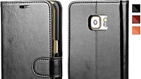 OCASE Galaxy S6 Edge Plus Case Leather Wallet Flip Case For SAMSUNG Galaxy S6 Edge Plus - Black