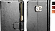OCASE Galaxy S6 Edge Plus Case Leather Wallet Flip Case For SAMSUNG Galaxy S6 Edge Plus - Black