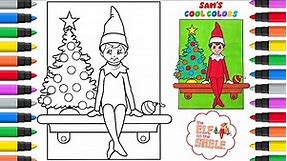 Coloring Elf on the Shelf Christmas Page | Markers