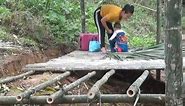 17 year old single mother build bamboo house Build frame a bamboo house