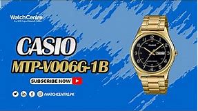 Casio Gold Watch MTP-V006G-1B Review in Golden Steel Chain & Black Analog Dial