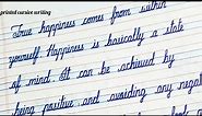 how to write cursive writing in 4 lines notebook? | Neat printed cursive handwriting#4lines #cursive
